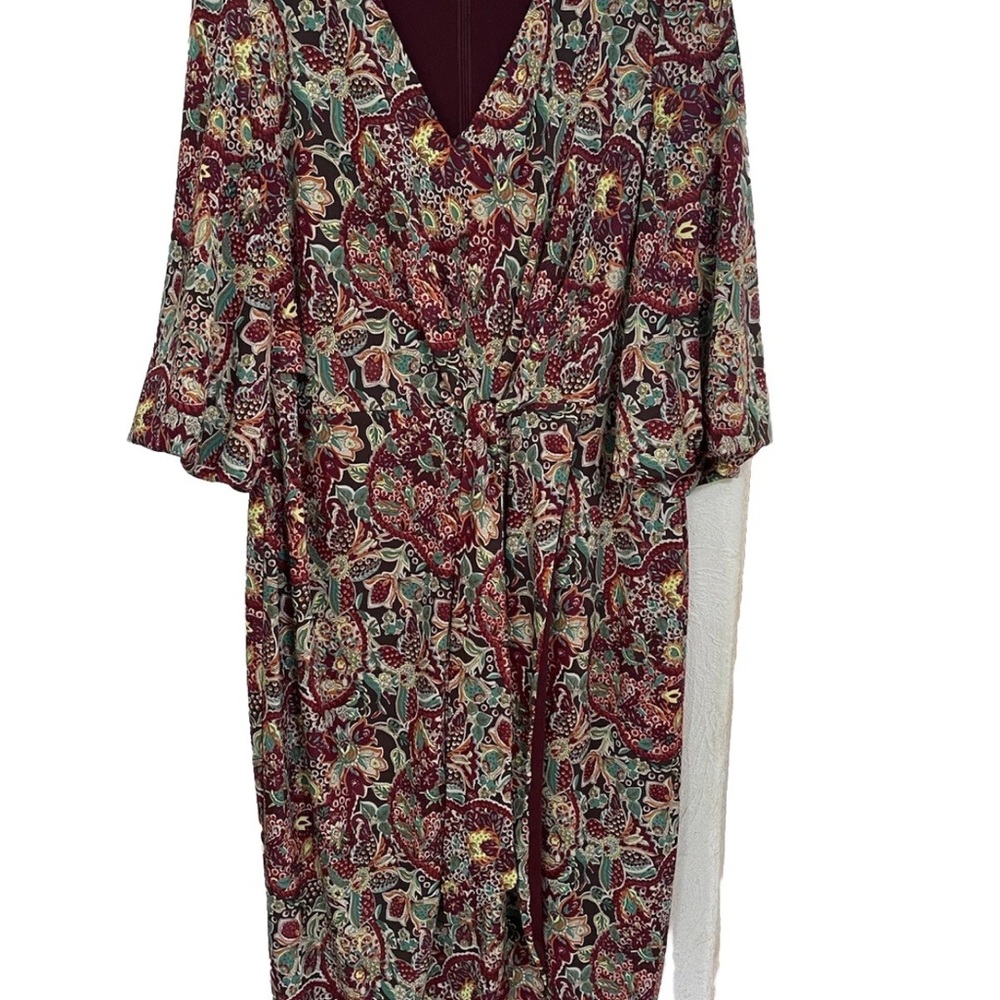 Ralph Lauren Multicolor Paisley Midi Dress Size 16 - Picture 8 of 10